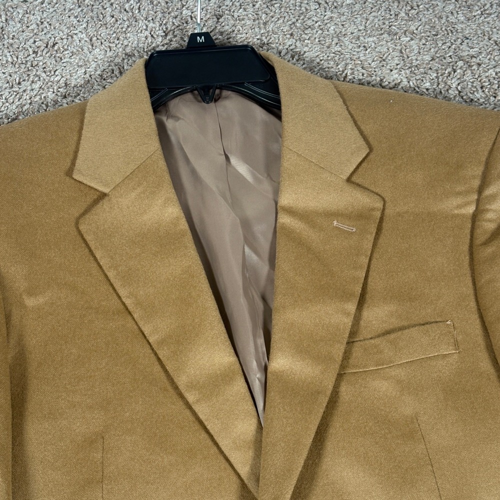 Jos A Bank 100% Cashmere Blazer Sport Coat Camel Tan 40R 2-Button Jacket